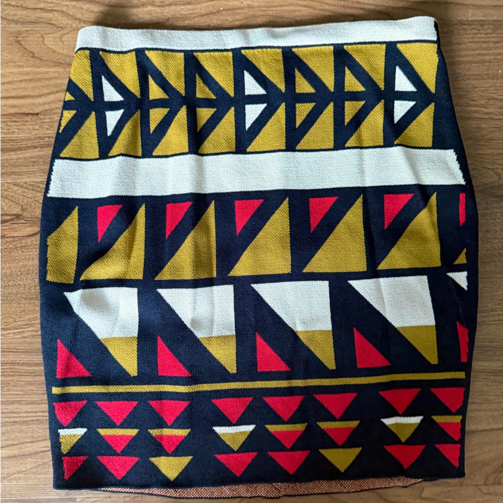 RACHEL Rachel Roy Navy, Red, Gold Geometric Bandage Skirt